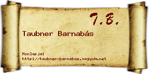 Taubner Barnabás névjegykártya